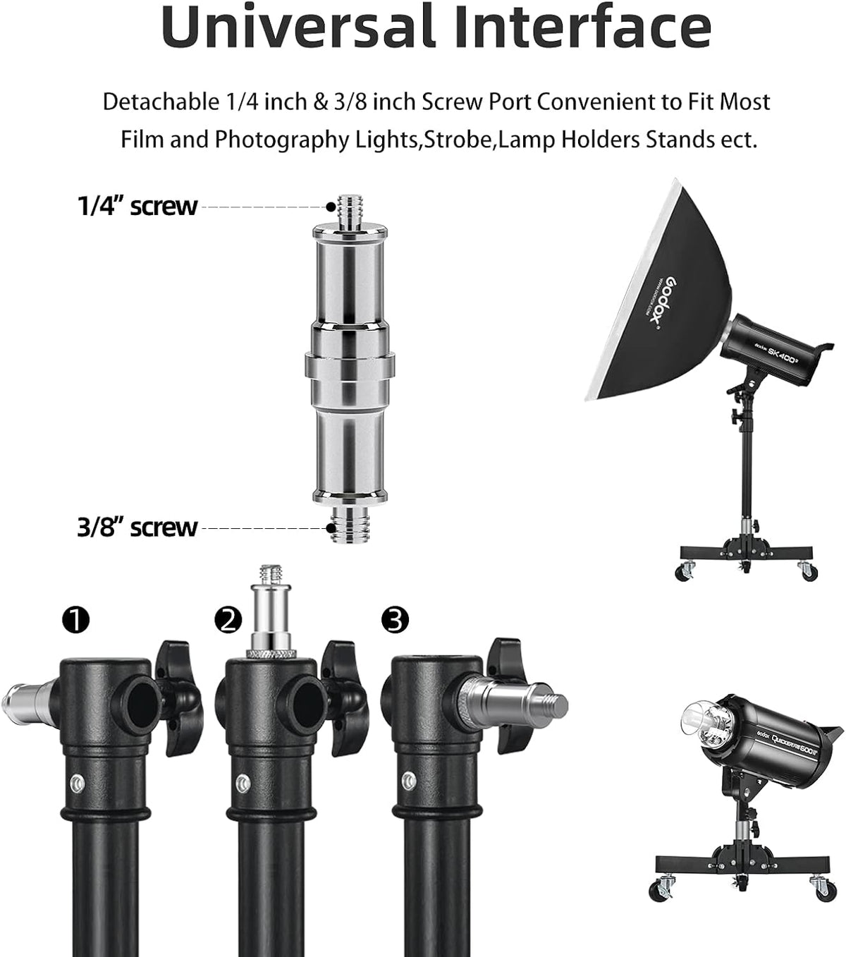 Photography Tripod Light Stand Base with Casters E3196
