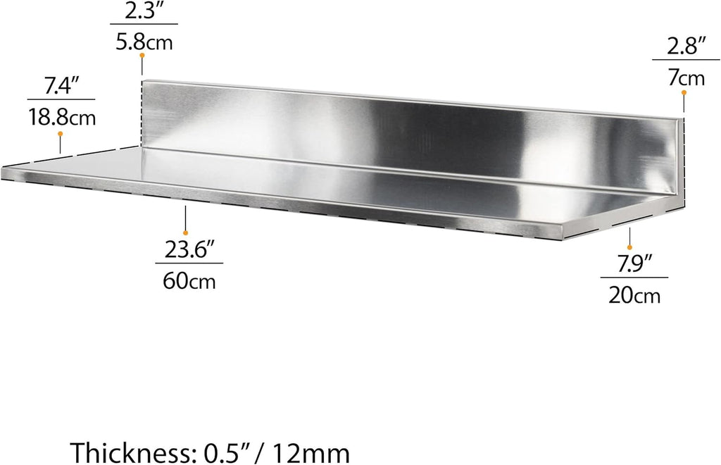 Stainless Steel Wall Shelf Set of 2 T54113