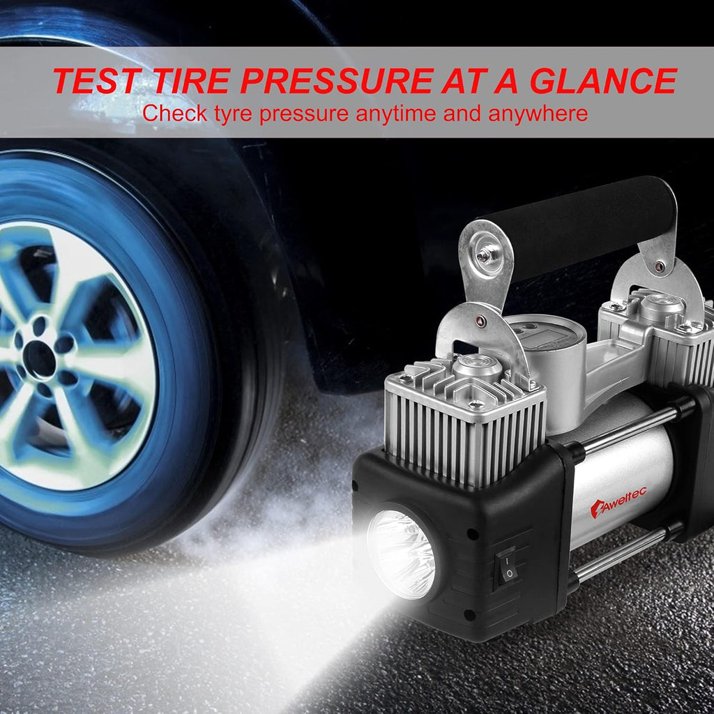 12V Heavy Duty Portable Air Compressor Tire Inflator Kit C84593