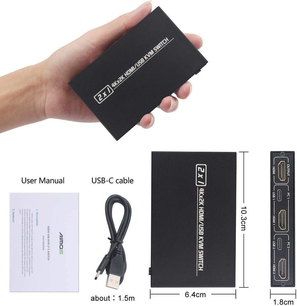 2 Port HDMI KVM Switch Box 4K Q268