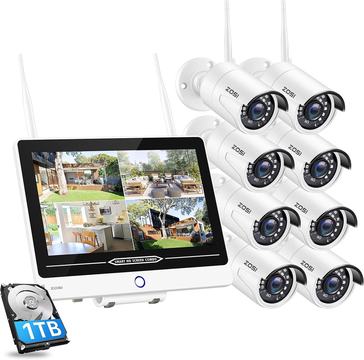1080P Security Camera 3.6mm Lens 24 IR-LEDs Waterproof L53460