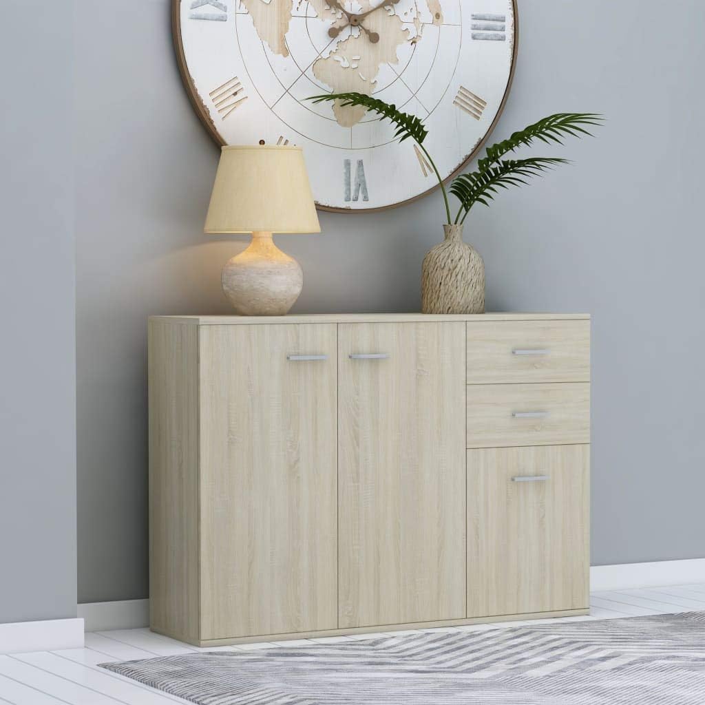 White Sideboard Buffet with 2 Doors and 3 Drawers U387