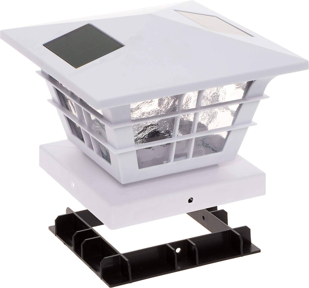 White 12 Pack Solar Post Cap Light with Base Adapter C990353