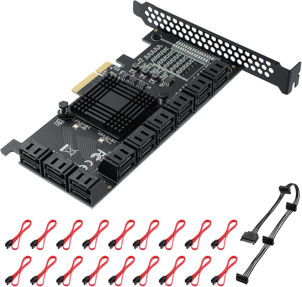 18 Port 6Gbps SATA 3.0 PCIE Card with SATA Cables E21527