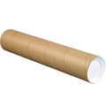 Kraft Mailing Tubes with Caps, 4 x 26, Pack of 15 D733