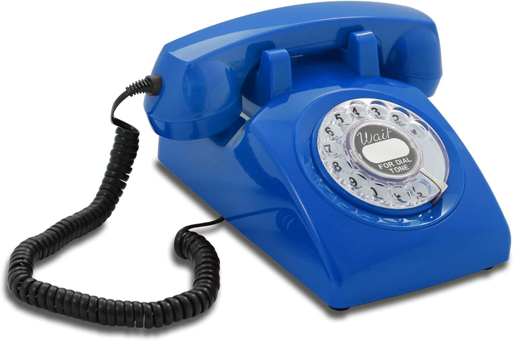 White Rotary Retro Phone with Classic United States Rotary Dial Inlay Pack of 2 G70081