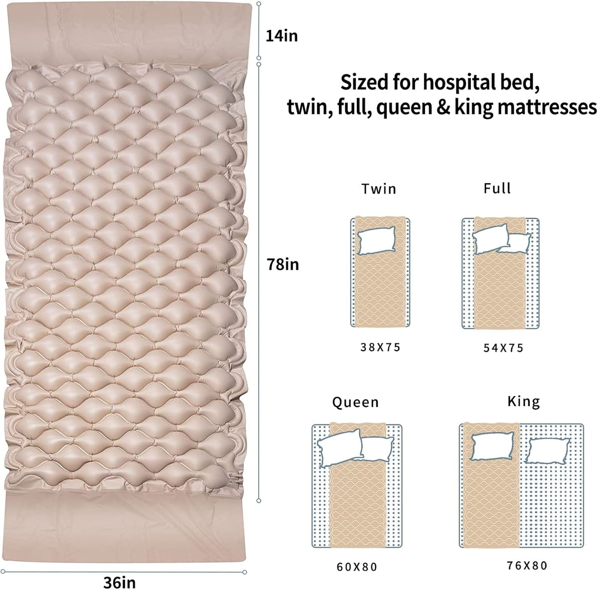 Alternating Pressure Air Mattress with Quiet Pump M9086