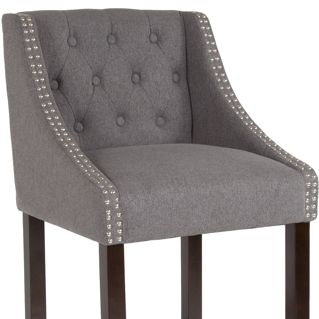 Brown Tufted Fabric Barstool A81301