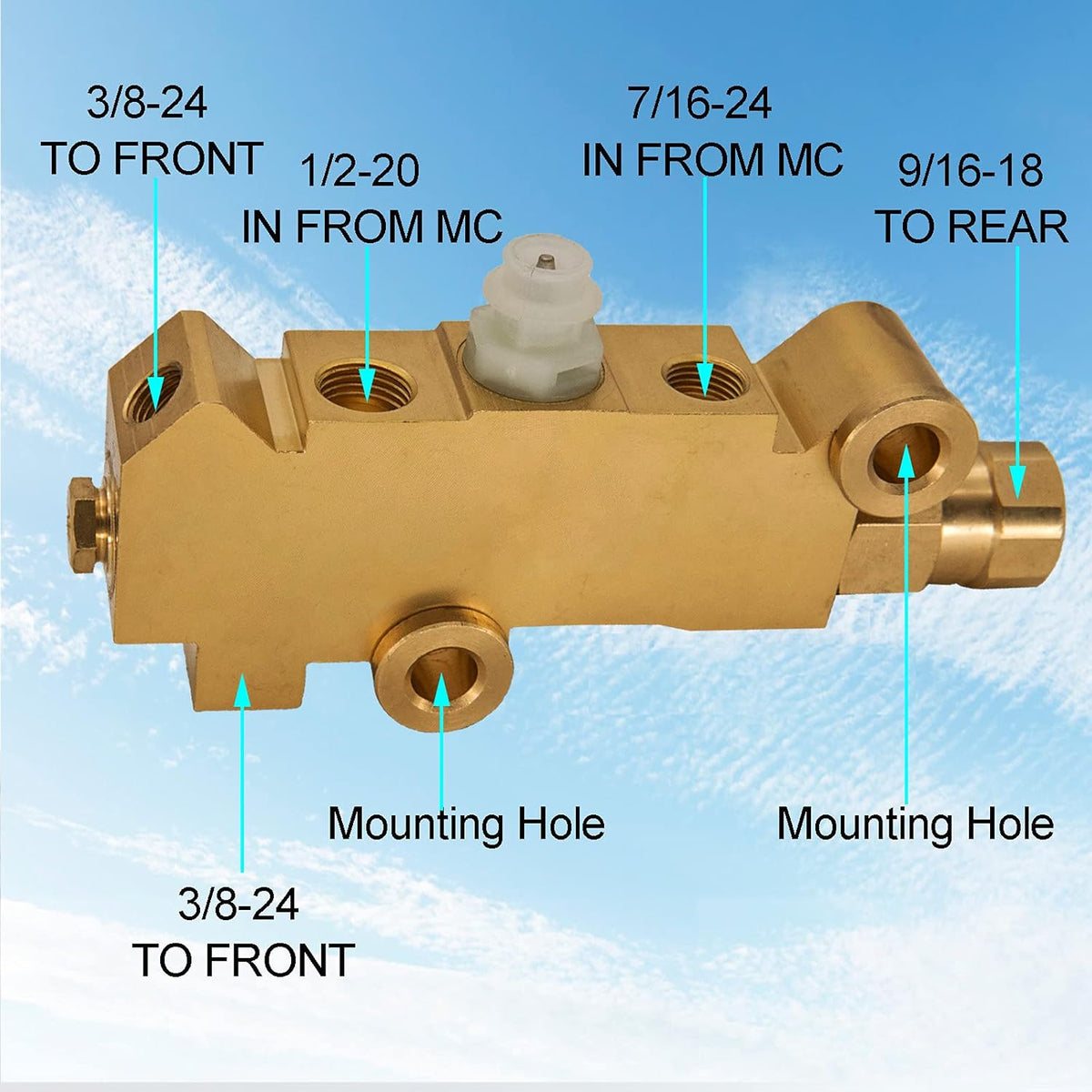 Combination Proportioning Valve, Disc Front Drum Rear Brass Pack of 2 S7052