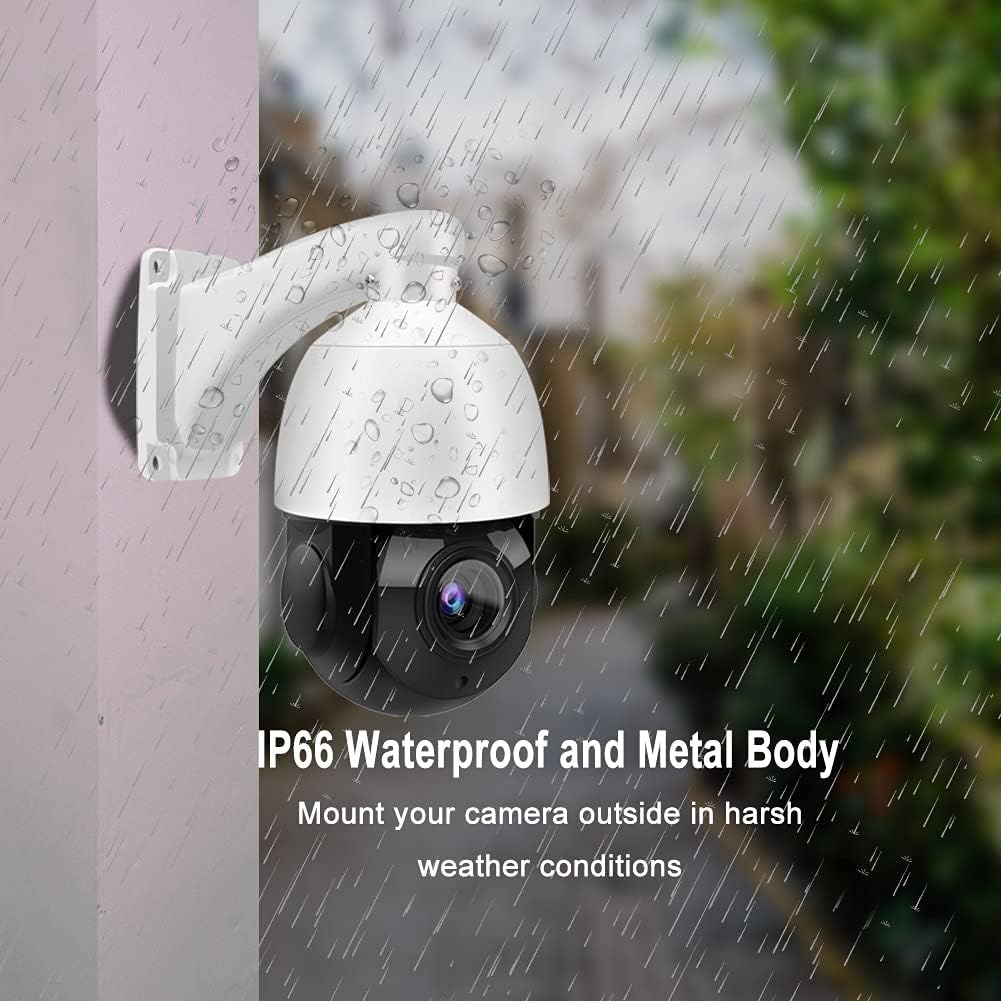 8MP PTZ PoE IP Camera 18x Optical Zoom 165ft IR Night Vision IP66 Z366