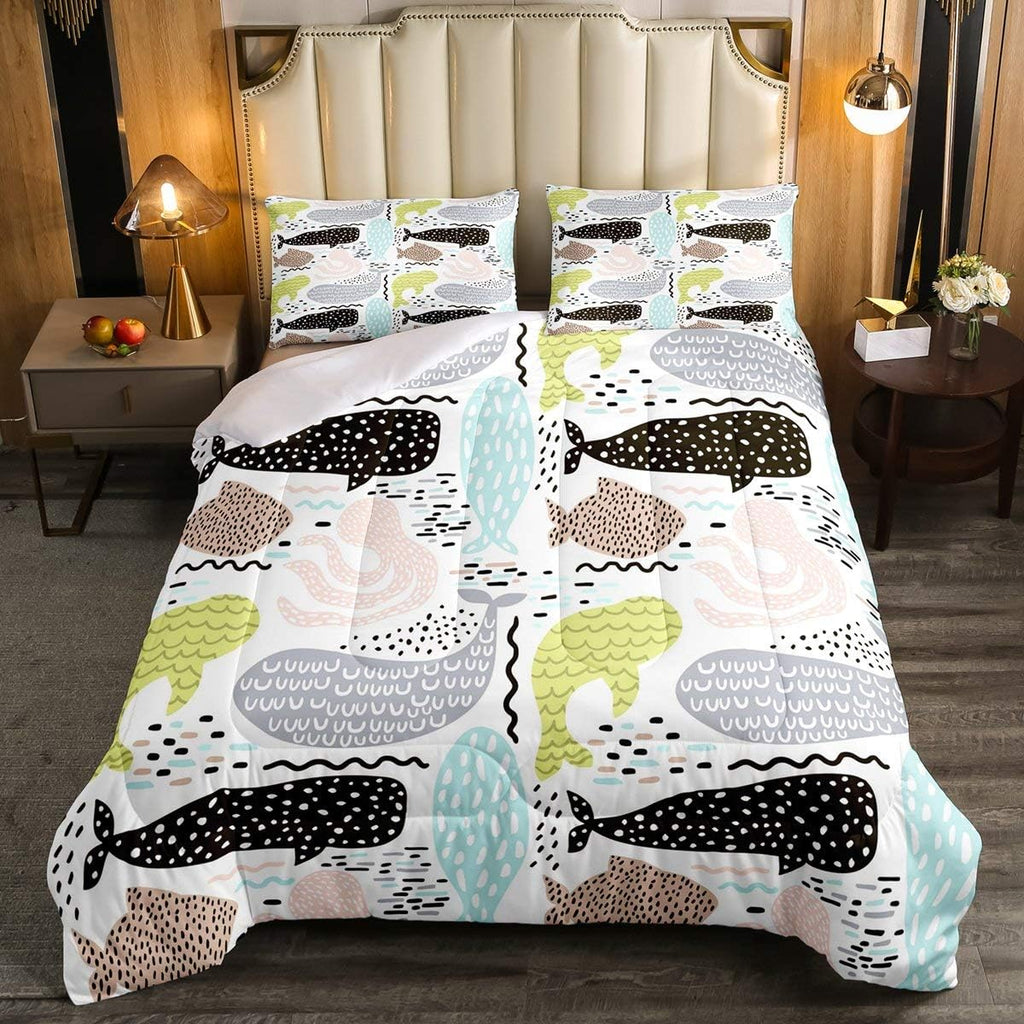 Queen Size Brown Wooden Comforter Set F499