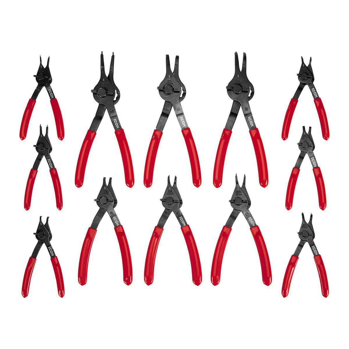 Quarter-Turn Convertible Retaining-Ring Pliers Set, 12-Piece I330