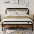 King Platform Bed Frame with Headboard O838