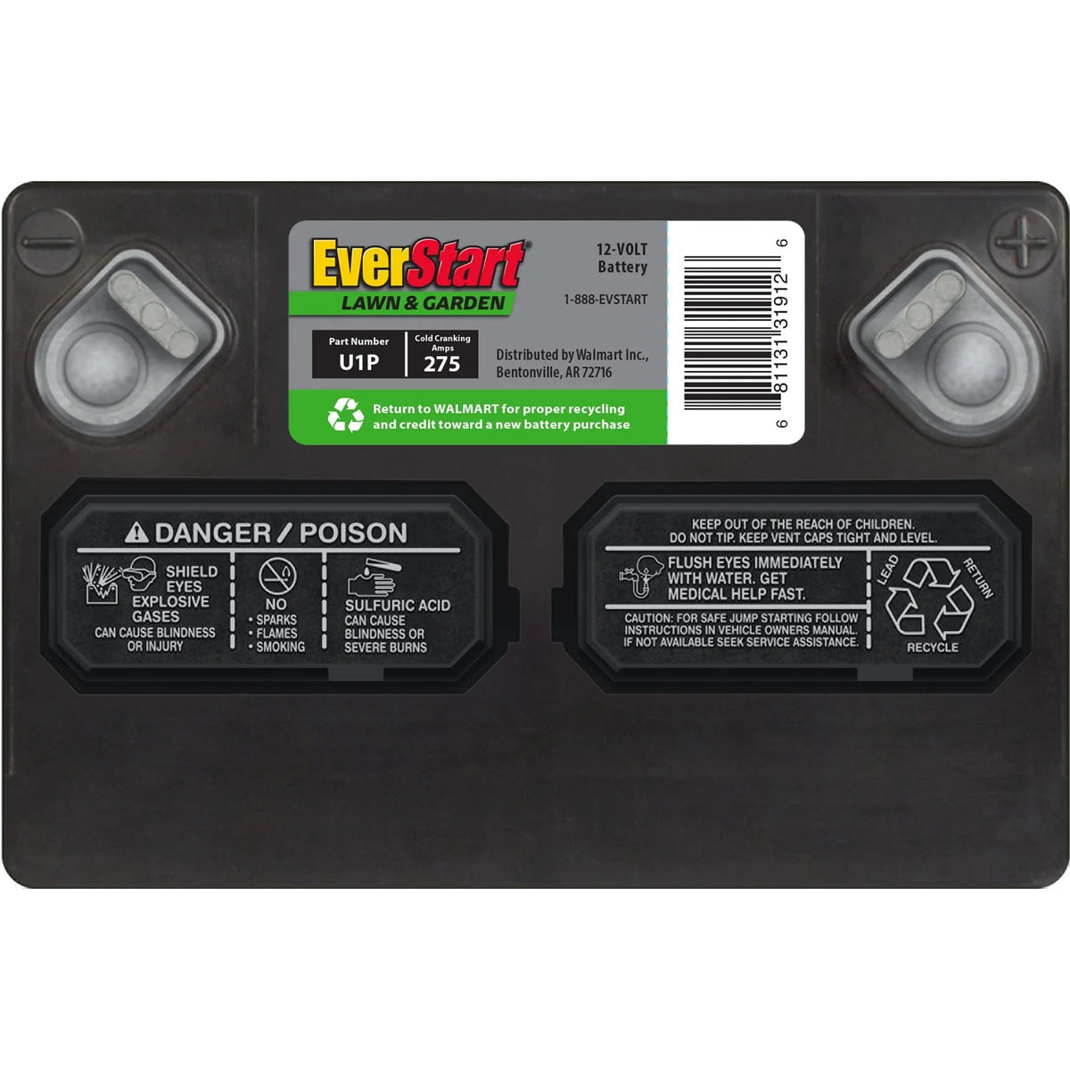 Lawn and Garden Lead Acid Battery, Group Size U1P 12 Volt, 275 CCA F7864