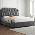 Queen Upholstered Bed with 4 Storage Drawers E442