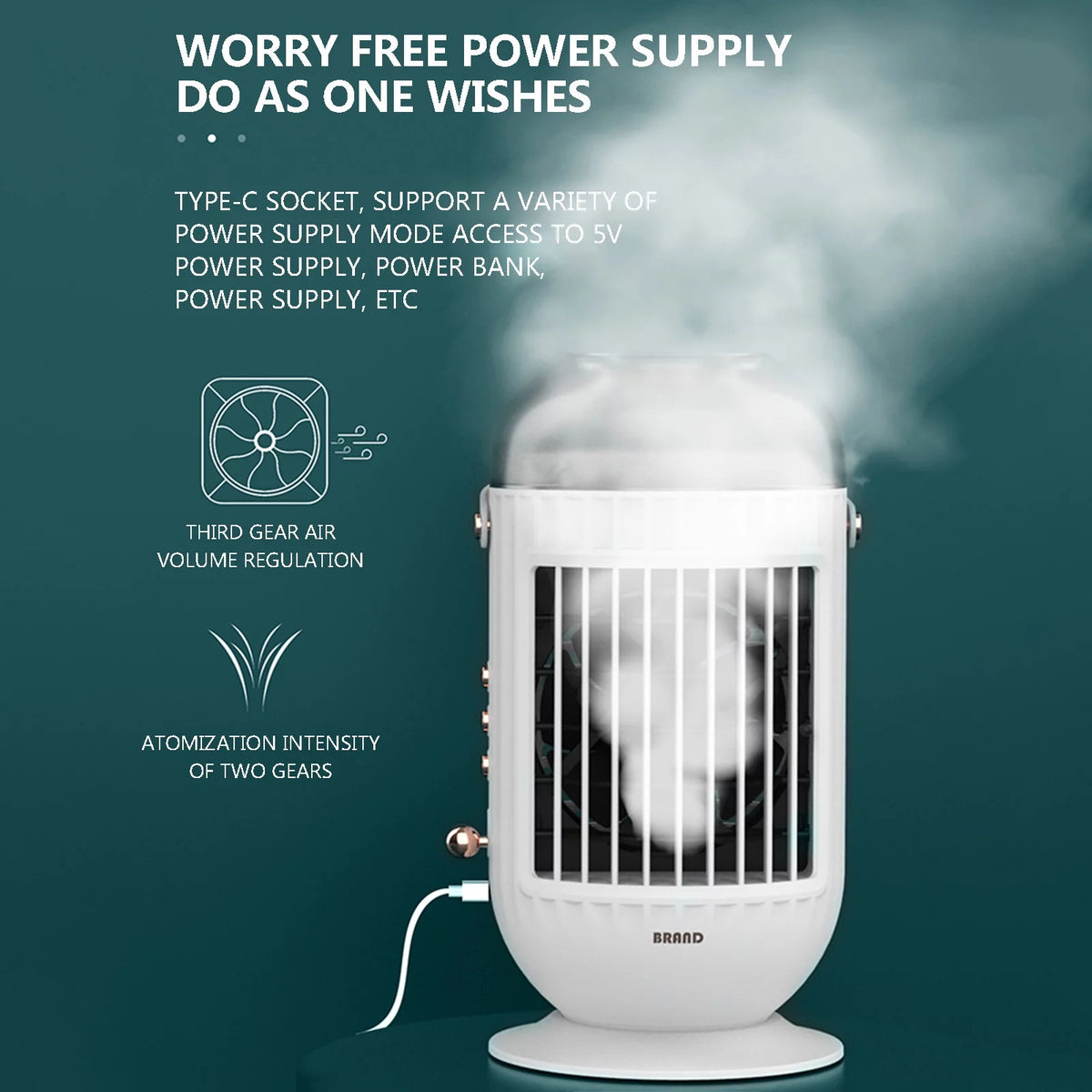 Portable USB Desktop Air Conditioner Fan White E32417