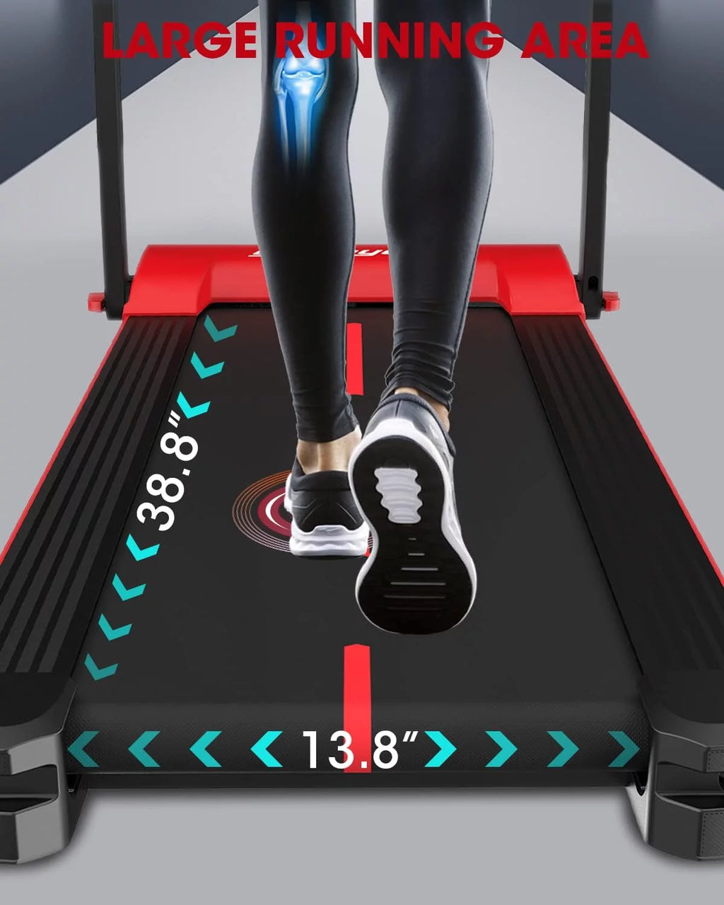 Blue Folding Treadmill with LED Display W2782