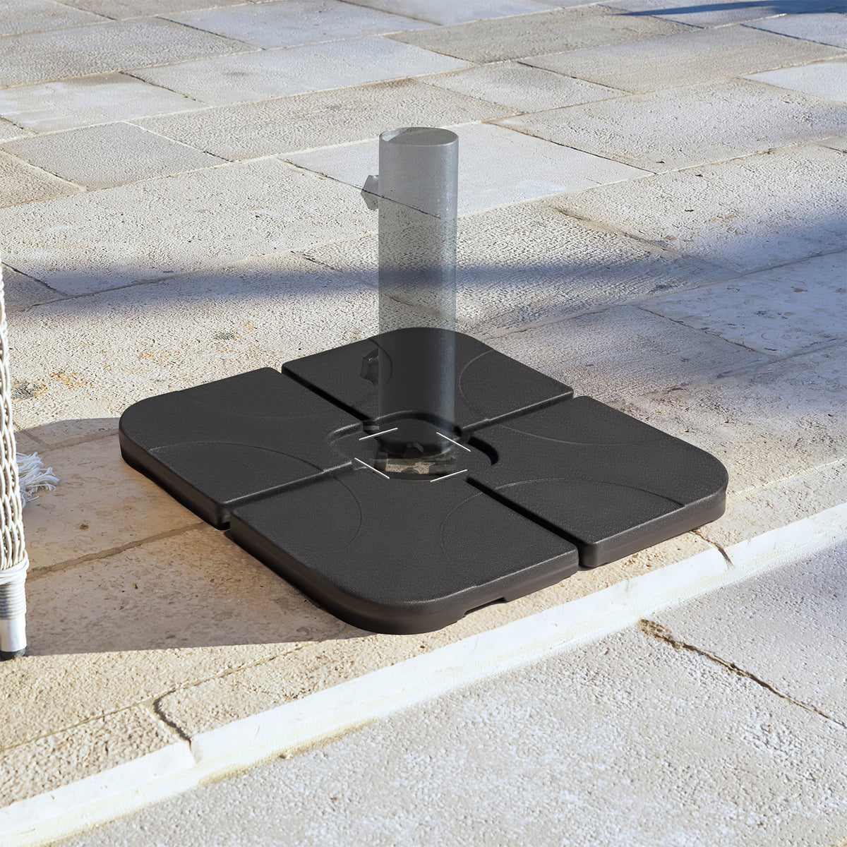 Square Shaped Water or Sand Filled Umbrella Base with U Locking L872