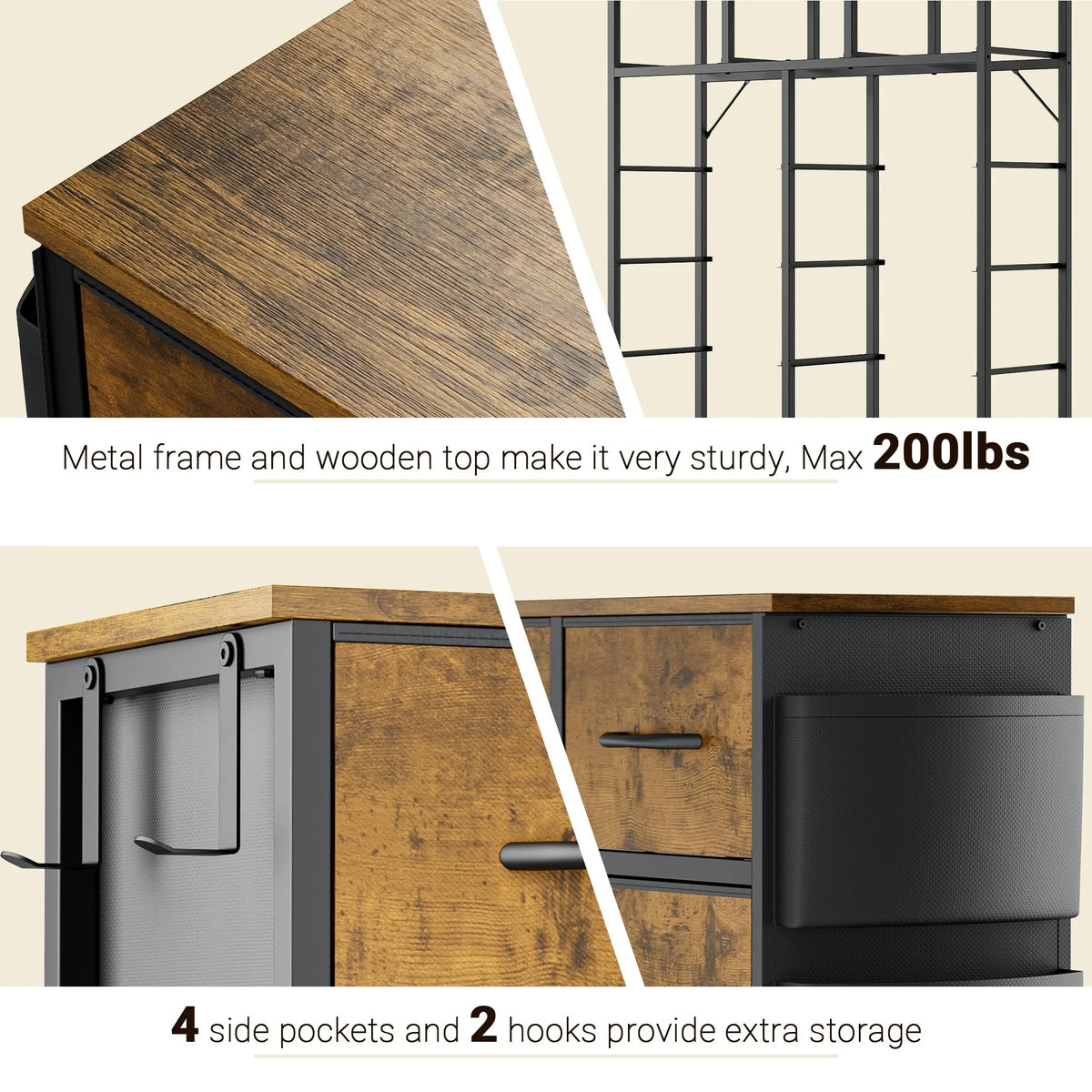 12 Drawer Fabric Dresser T4534