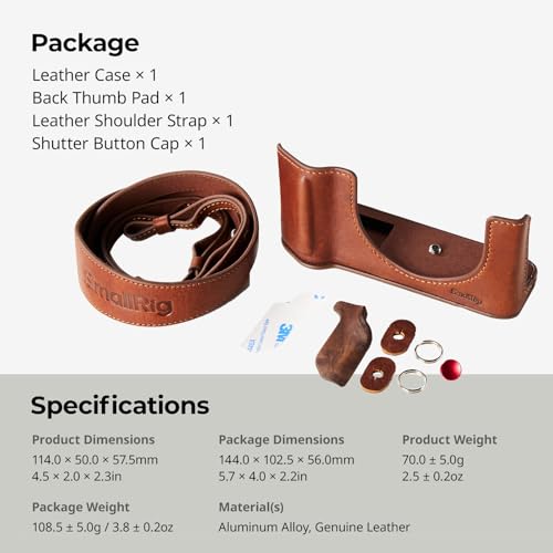 Black Leather Camera Case Kit with Shoulder Strap Y283