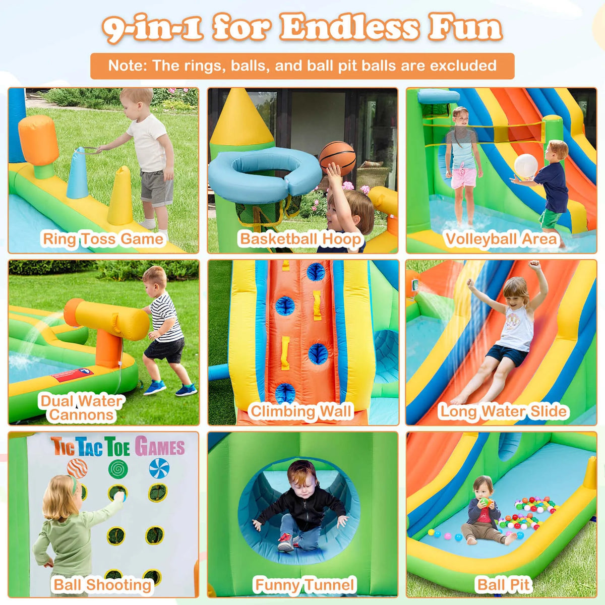Inflatable Water Slide Splash Pool N9758