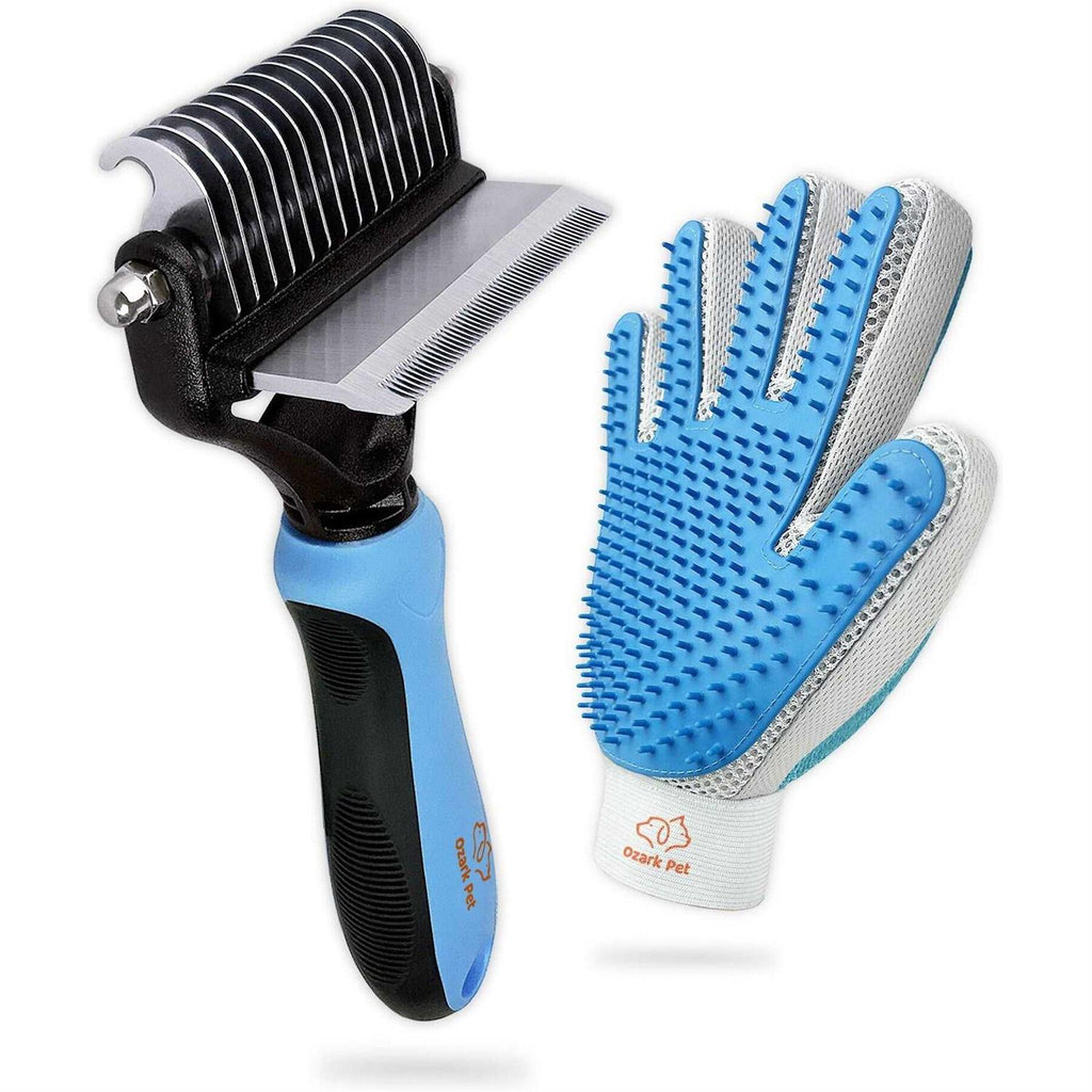 Dog and Cat Deshedding Brush and Shedding Glove C61347