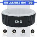 6 Person Inflatable Hot Tub with 130 Jets Heater Cover Pump Black Q702677