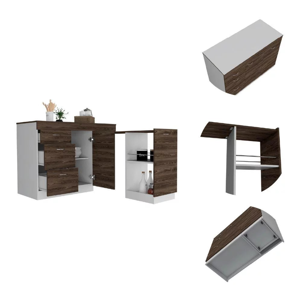 White and Dark Walnut Base Cabinet C46768