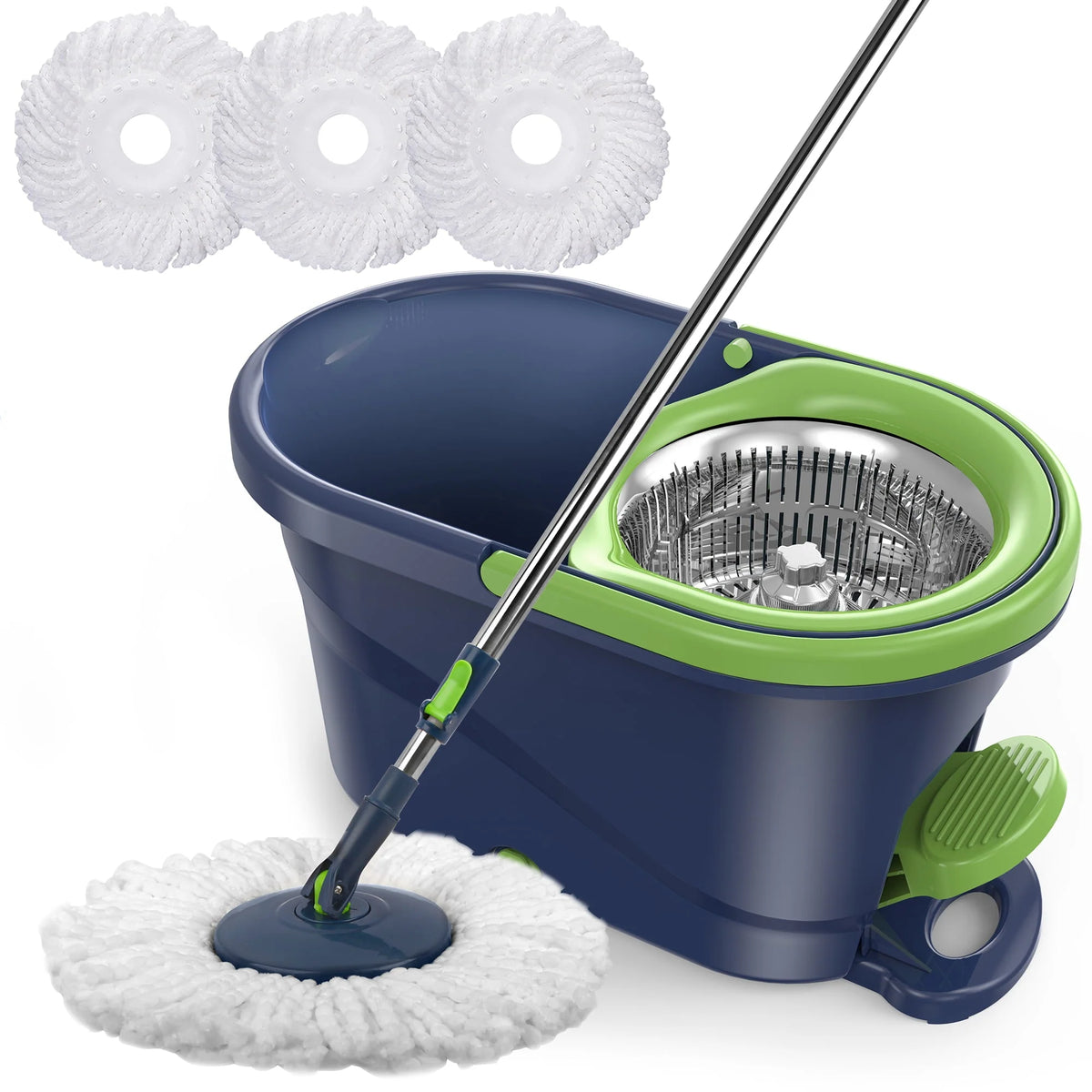 Green Spin Mop and Bucket with Wringer Set F496
