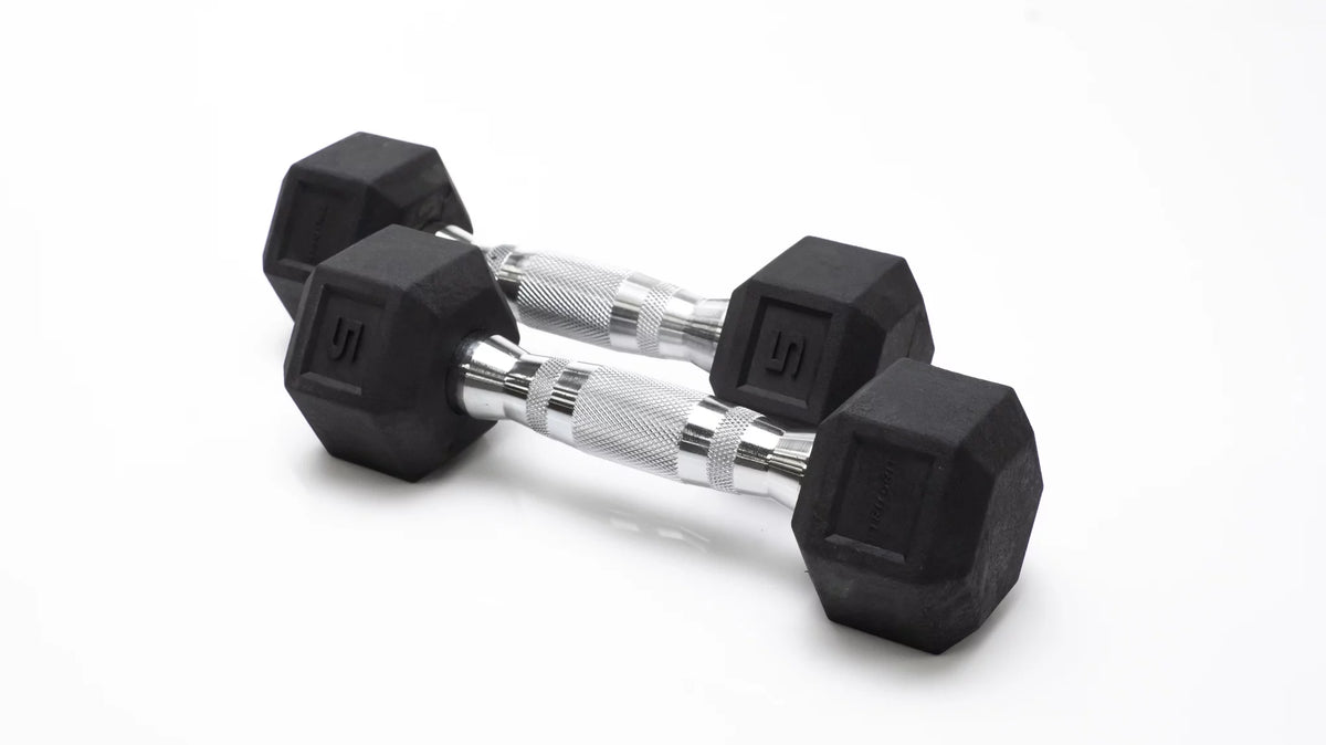 15lb Black Rubber Hex Dumbbell Z401425