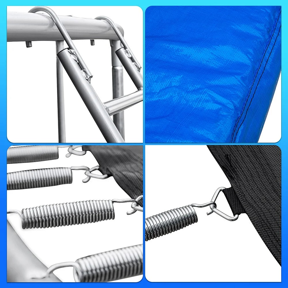 12 FT Trampoline with Safety Enclosure Net, Basketball Hoop and Ladder R274