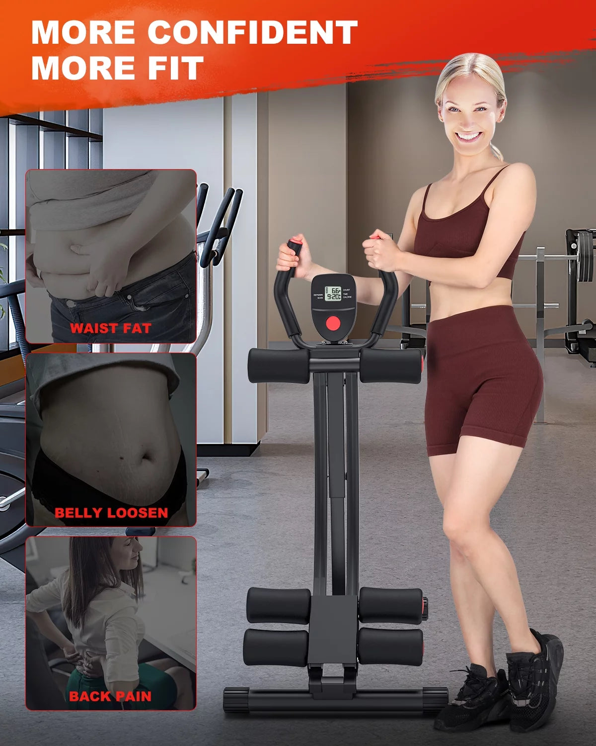 Foldable Ab Machine with LCD Display R540