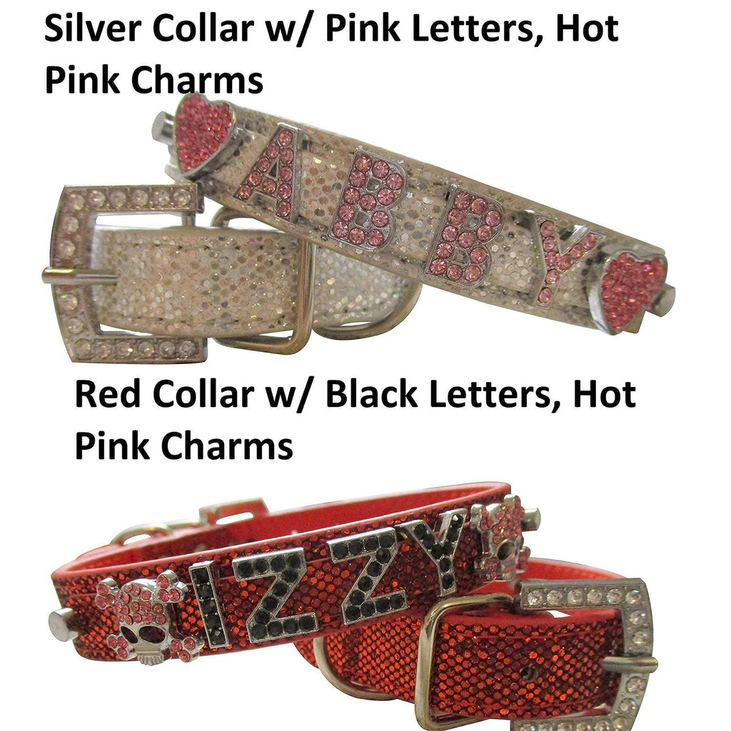 Personalized PU Leather Rhinestone Dog Collar C6216