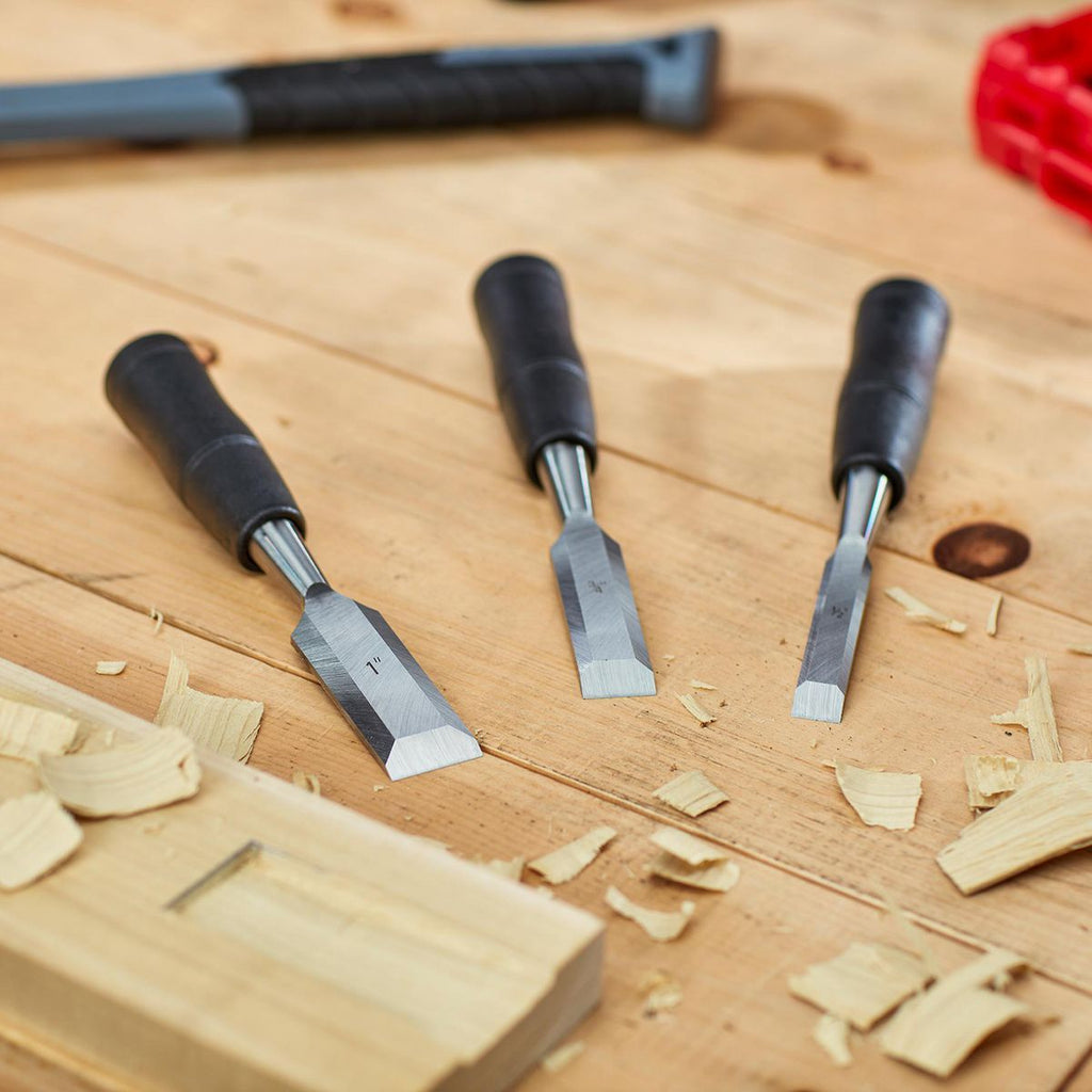 Wood Chisel Set with PVC Handles, 3-Piece C2433