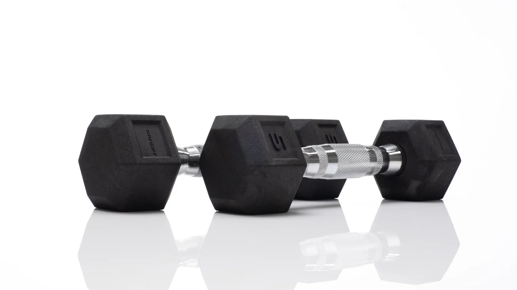 15lb Black Rubber Hex Dumbbell Z401425