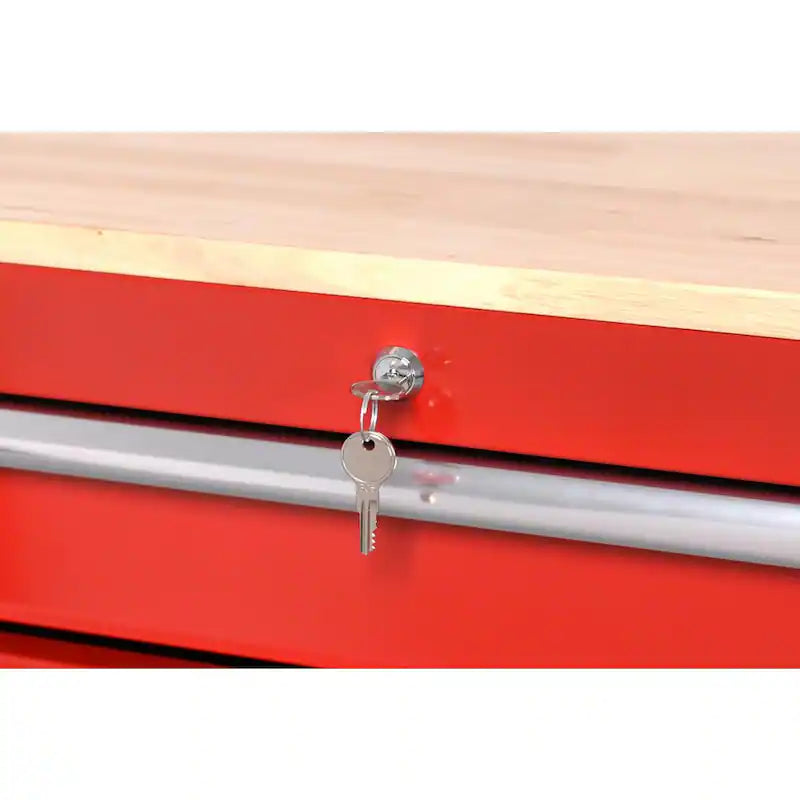 52 in. W Gloss Red Mobile Workbench Tool Chest K183278