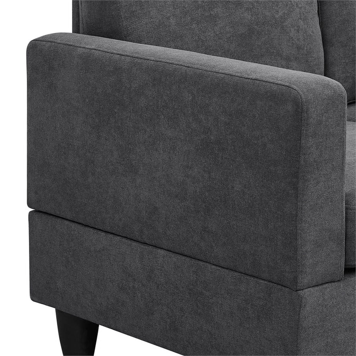 Dark Gray Polyester Fabric Sofa & Chaise S706