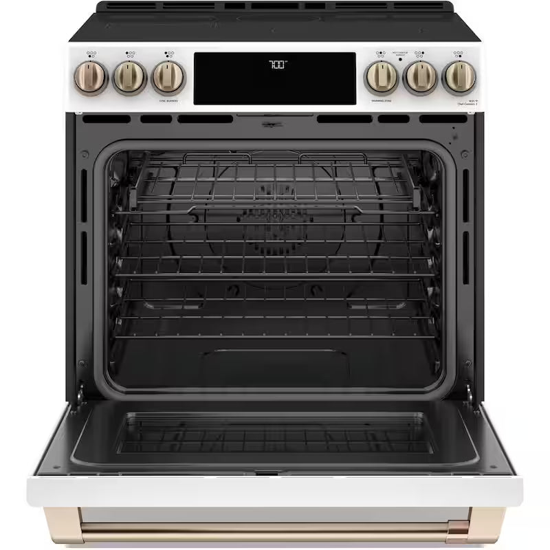 30 in. 5.7 cu. ft. Smart Slide-In Electric Range in Matte White with True Convection, Air Fry H40209