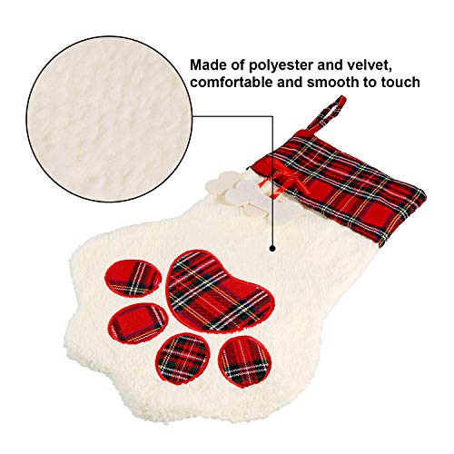 2 Pieces 17.7 Inch Christmas Pet Stockings Buffalo Plaid V6359