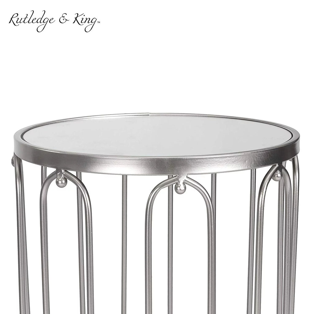 Silver Mirrored End Table Set D3017