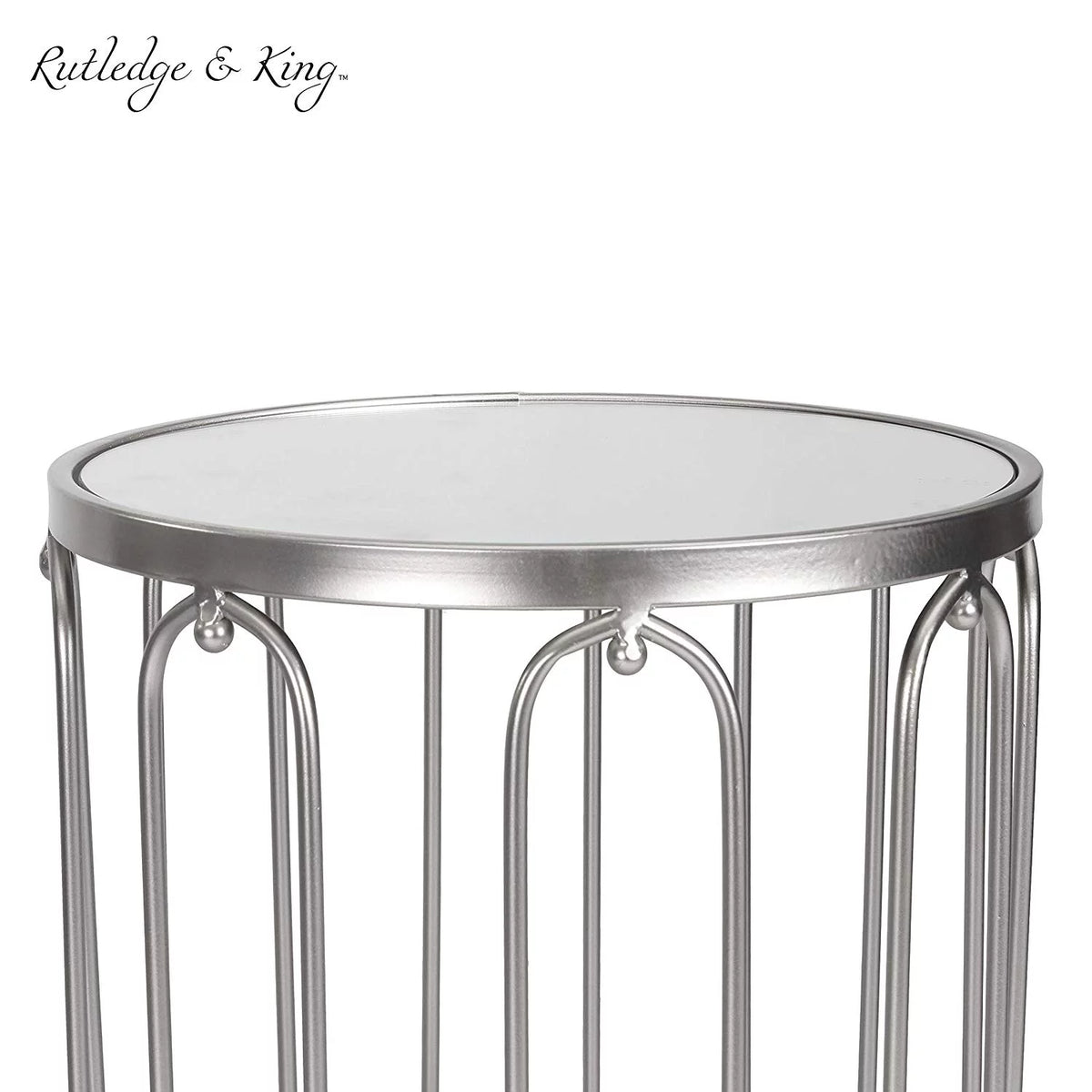 Silver Mirrored End Table Set D3017