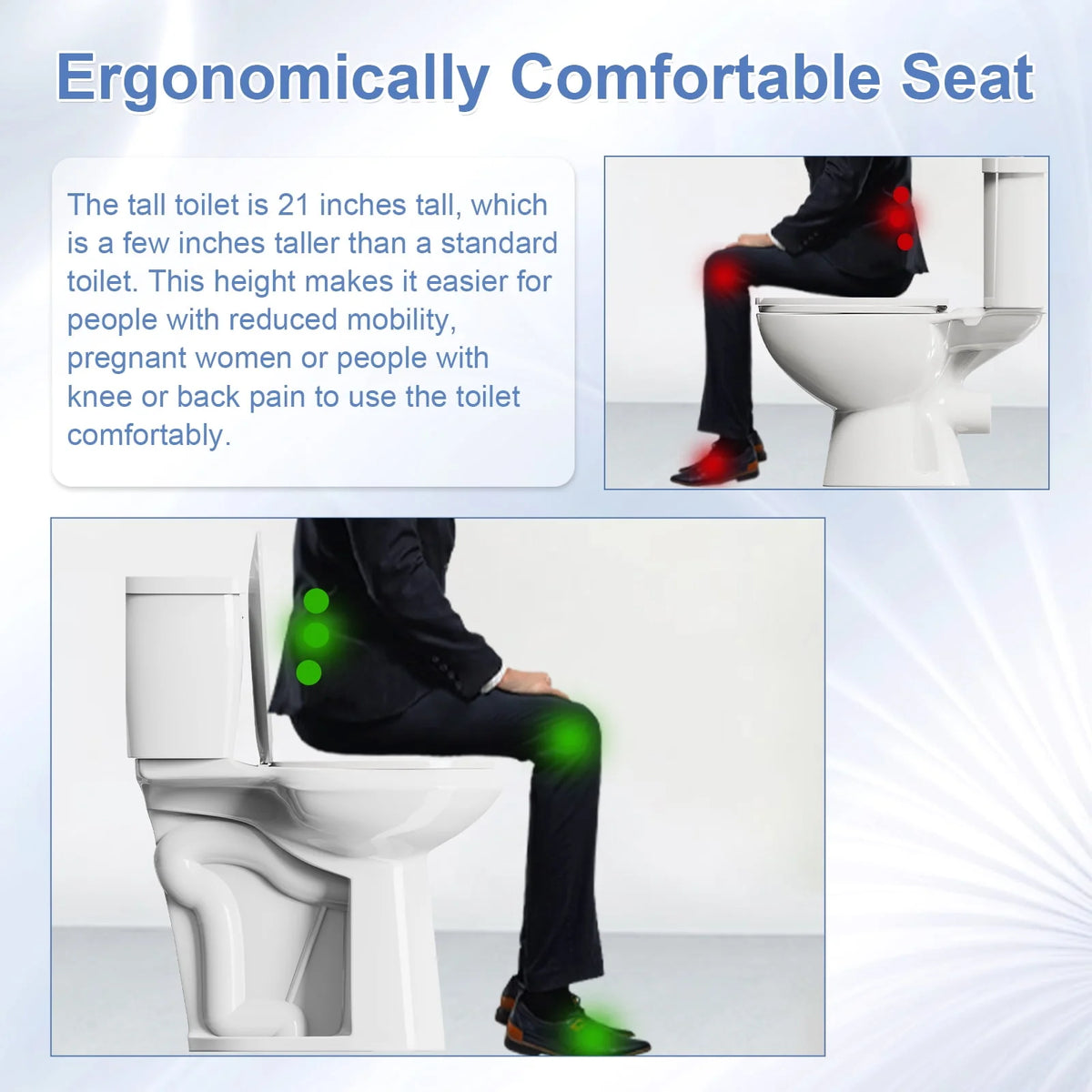 21 Inch Height Two Piece Elongated Toilet B6126