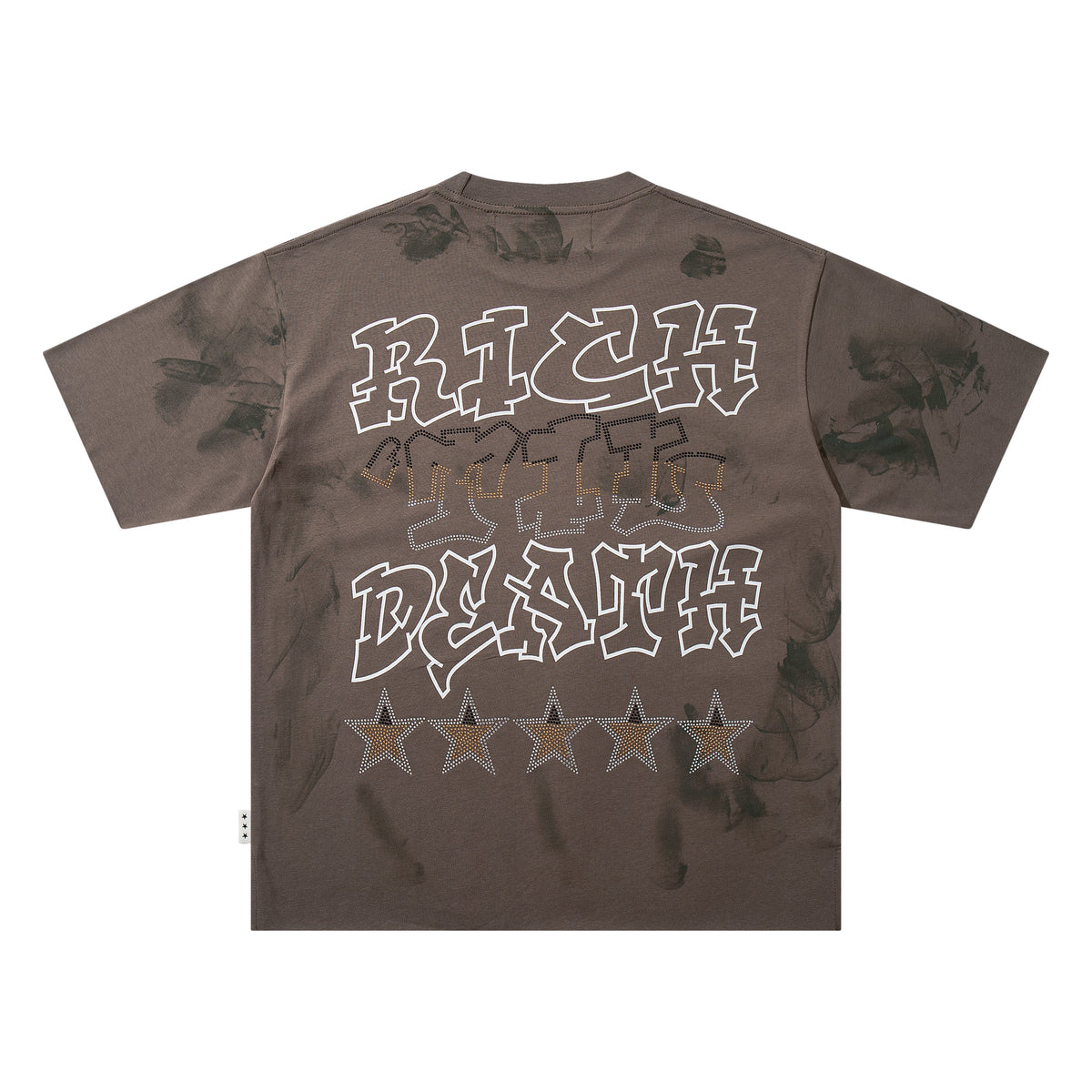 BKYS Dreadlock Skull Cash Brown Washed Oversized Graphic T‑Shirt