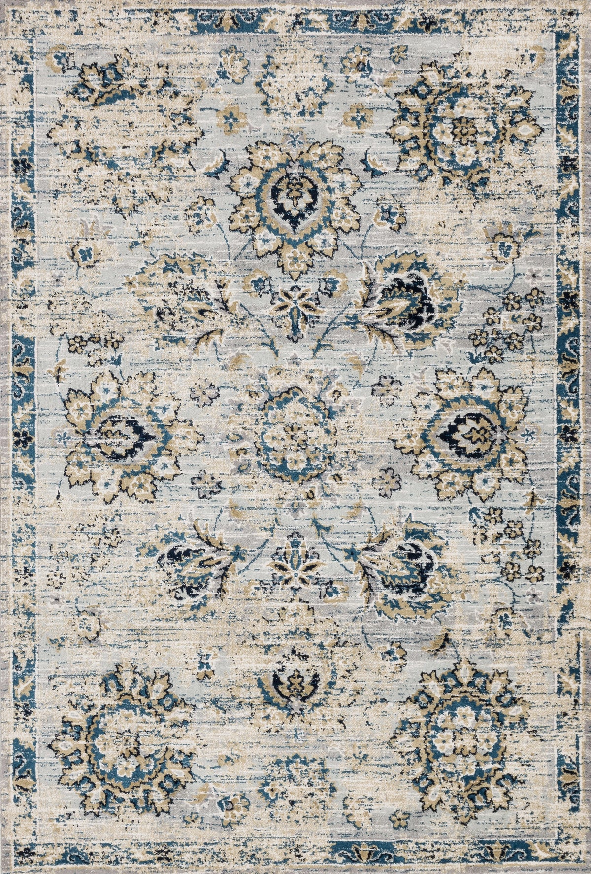 Grey Navy Rug B61903