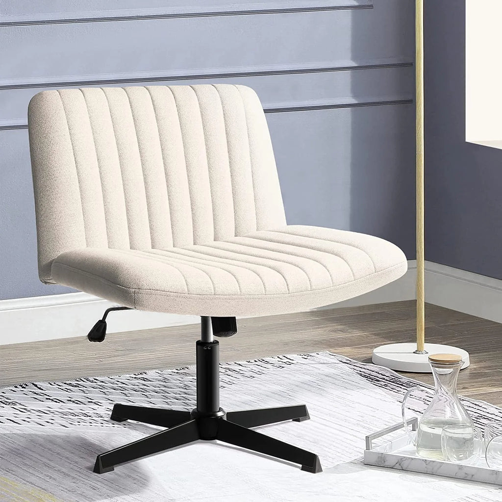 Armless Fabric Padded Swivel Office Chair B74623