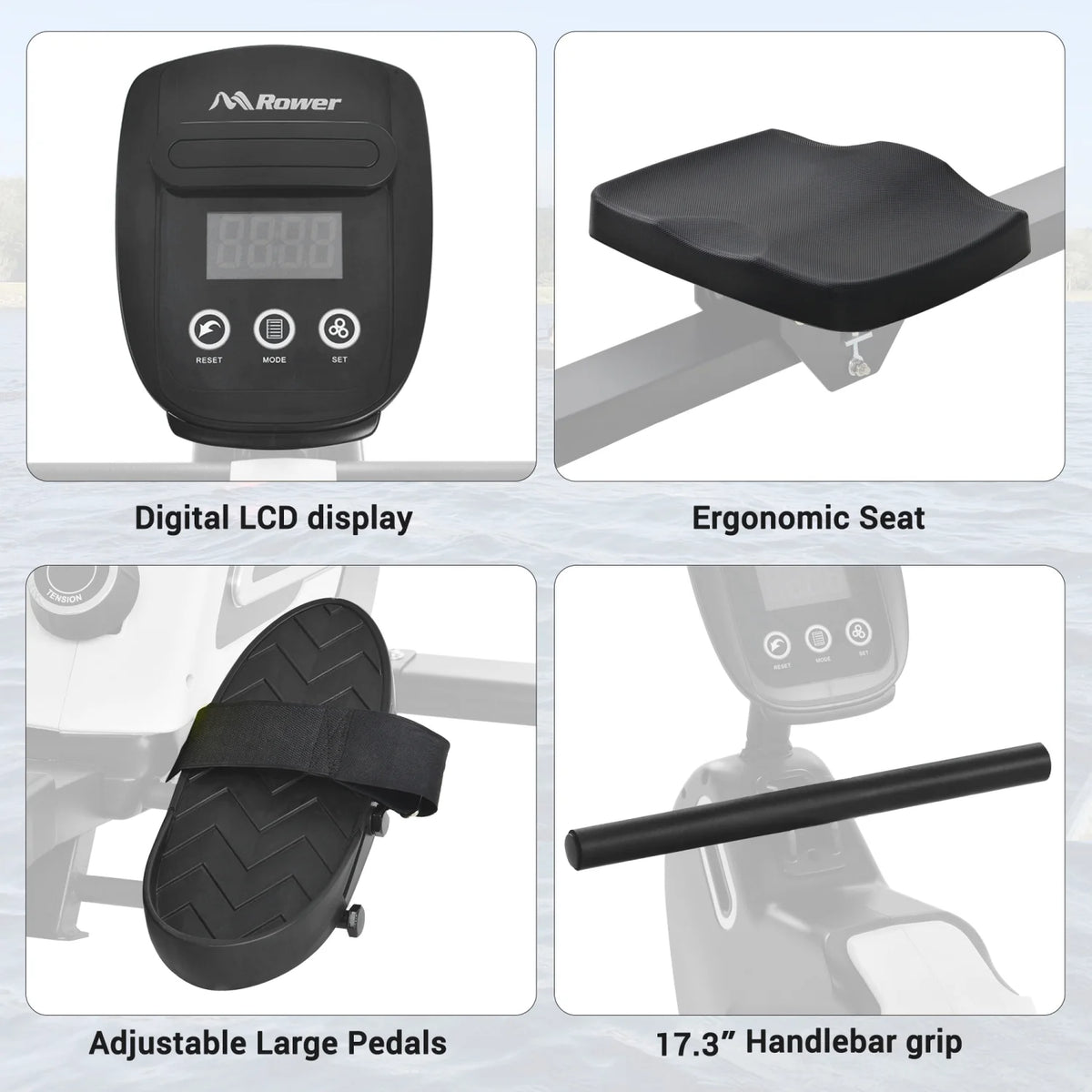 Magnetic Folding Rowing Machine with 14 Level Resistance and LCD Monitor B697164