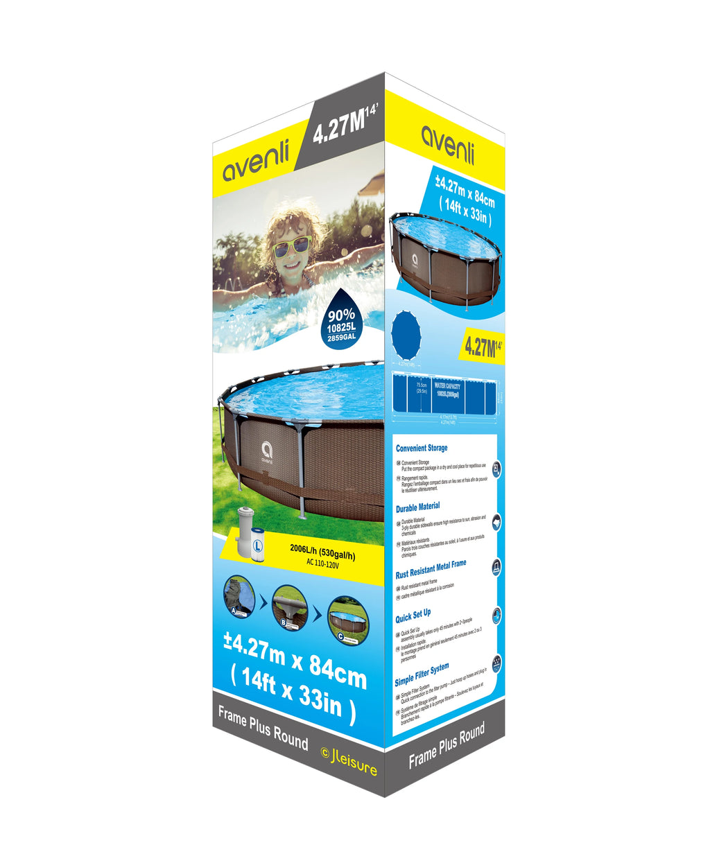 14ft x 33 Round Steel Frame Above-Ground Swimming Pool R119747