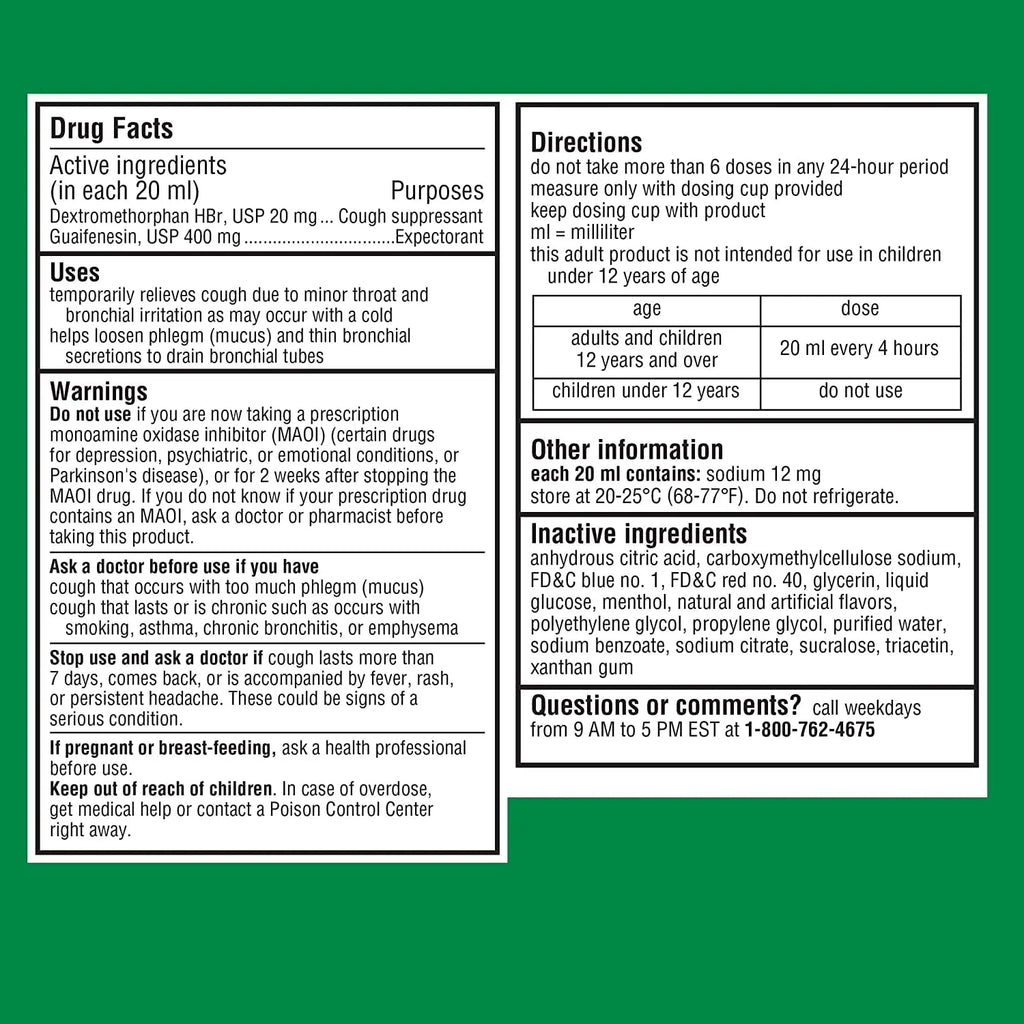 Maximum Strength Cough + Chest Congestion DM Raspberry Flavor Q7858