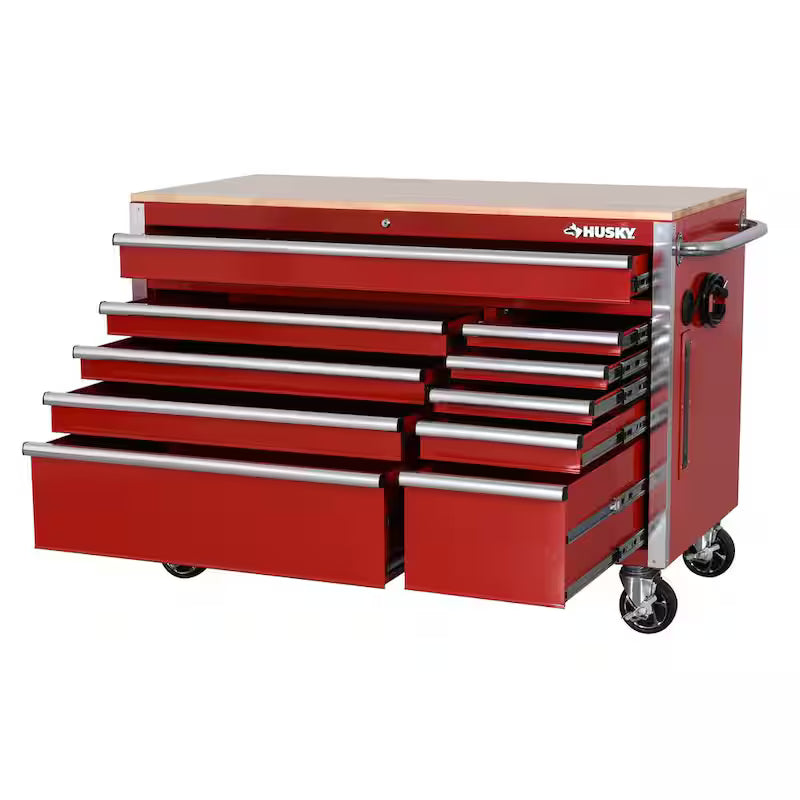 52 in. W Gloss Red Mobile Workbench Tool Chest K183278