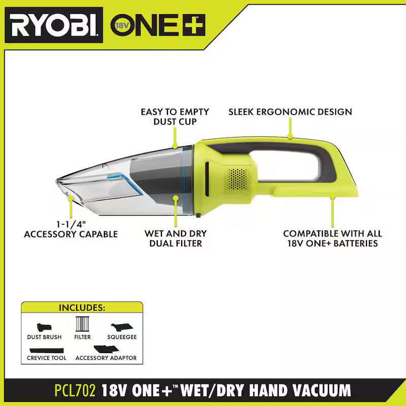 18V Cordless Wet/Dry Hand Vacuum Q235752